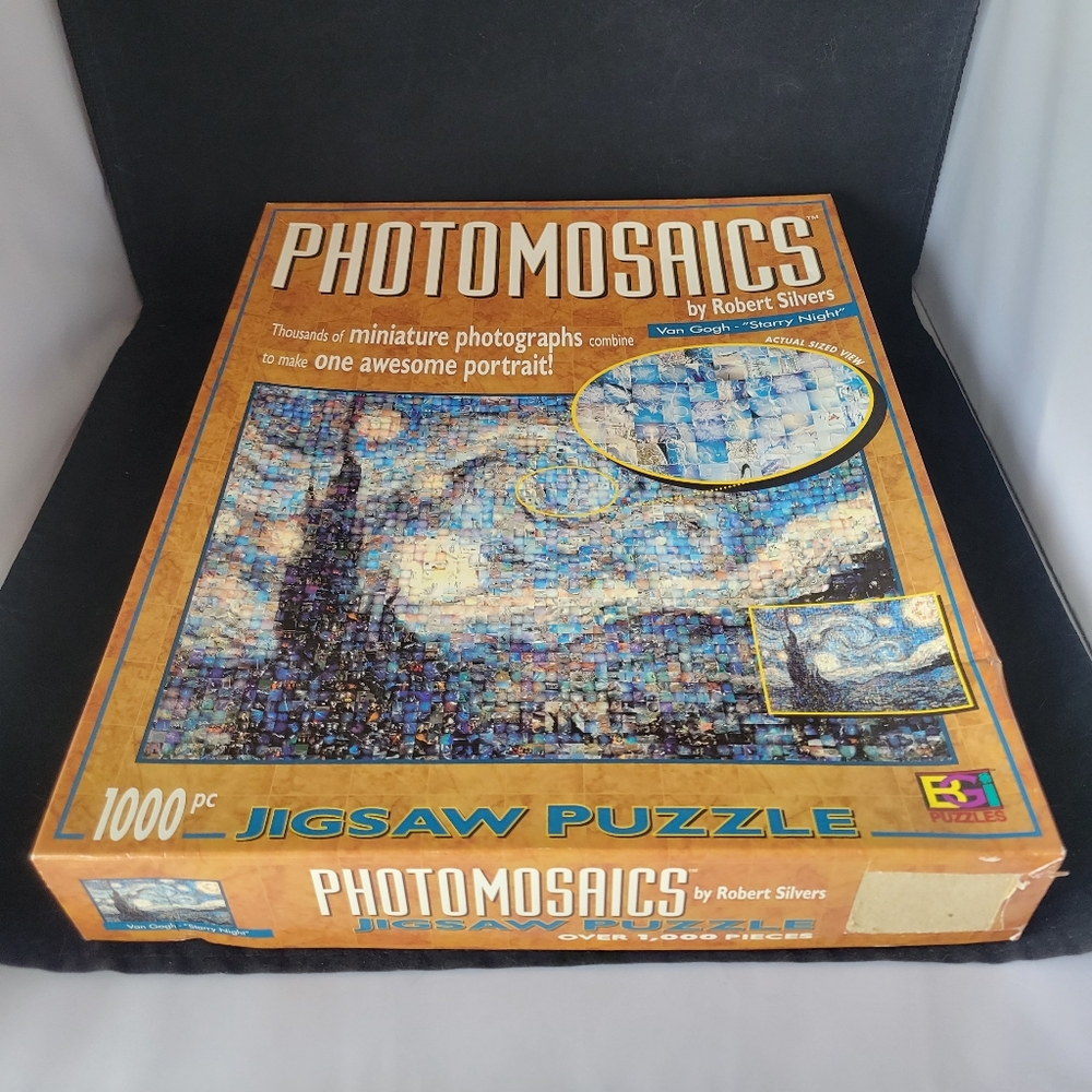 NOB Robert Silvers Photomosaics 1000 PC Puzzle - Van Gogh "Starry Night" - NIB - Picture 8 of 9